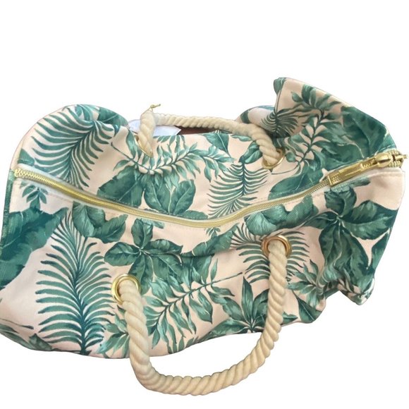 Pottery Barn Palms Rope Duffle Bag Emily & Meritt Travel Tote Kids Teen Womens - Picture 5 of 10